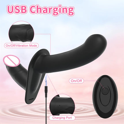 Strap-on Dildo Vibrator Vaginal Masturbatoion Clitoris Stimulator Wearable Double Head 10 Vibration Sex Toys for Couple Lesbian