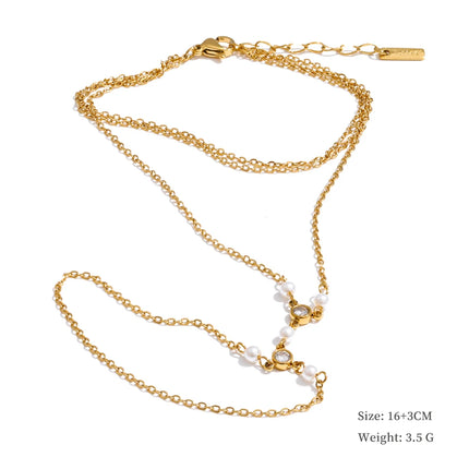 Yhpup Trendy Stainless Steel Zircon Beads Back of Hand Chain Finger Bracelet Fashion Chic Sexy Jewelry Waterproof Wholesale Gift