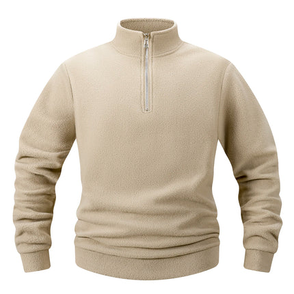 2025 Men Casual Fleece Sweatshirts Tops Men Sport Classic Stand Collar Sweatshirts Men’s Quarter Zip Hoodie Basic Pullover 3XL