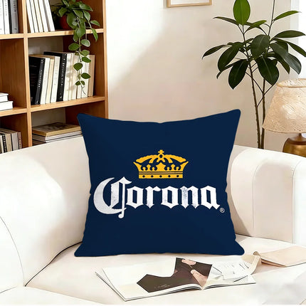 Hot Beer Pillow Covers Cartoon Sofa Decorative Home Double-sided Printing Short Plush Cute Cushion C-Corona E-Extra Cover