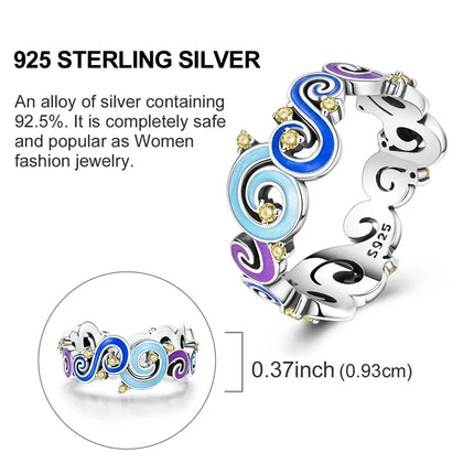 Women Silver Finger Rings for Women Original 925 Sterling Silver Dream Catcher Dragon Ring Sun Zircon Heart Wedding Jewelry