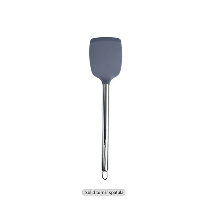1-Pack Silicone Kitchenware Cooking Utensils Heat-resistant Stainless Steel Handle Soup Spoon Pasta Colander Kitchen Accessories