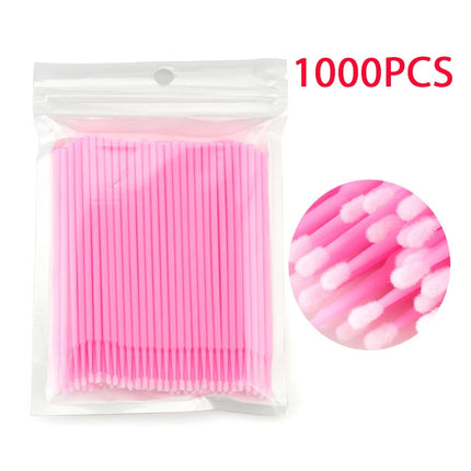 500/1000PCS Micro Brushes Eyelash Brushes Crystal Swab Microbrushes Eyelash Extension Tools Grafting Lash Removing Applicators