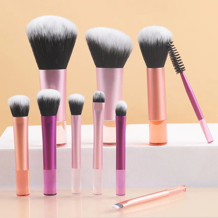 10pcs Mini Makeup Brush Set Powder Eyeshadow Foundation Blush Blender Concealer Beauty Makeup Tools Brush Professional Supplies