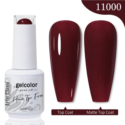 Arte Clavo Red Brown Gel Nail Polish 15ml Autumn Series Base Top Coat Soak Off UV Gel Semi Permanent Varnishes Design Nail Art