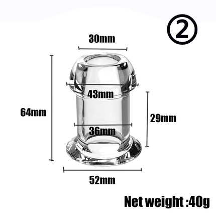 Hollow Anal Plug with Removable Cap Silicone Tunnel Butt Plug Anal Dilator Stretching Adult Sex Toy for Men Women Gay Fetish