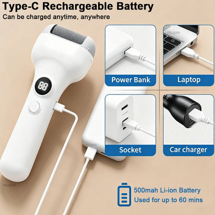 Electric Feet Callus Removers Portable Electronic Foot File Rechargeable Callus Remover for Dead Hard Cracked Dry Skin Feet Care