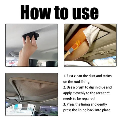 Headliner Repair Glue 100g Car Upholstery Glue Automotive Strong Adhesive with Brush Upholstery Repair for Leather Fabric