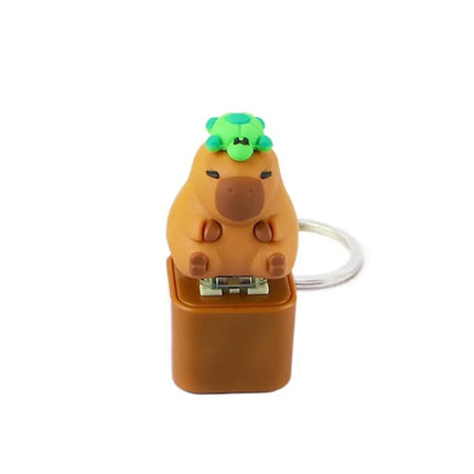 Yellow Chick Wooden Fish Keyboard Keychain Electronic Wooden Fish Mechanical Keyboard Keychain Merit +1 Axle Tester