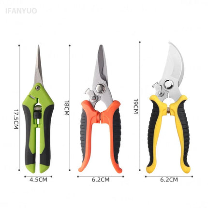 Stainless Steel Garden Scissors Set Gardening Shears Set Fruit Grape Thinning Pruning Shears Straight Gardening Flower Scissors