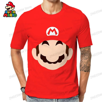 Men's Children's T-Shirt Mario Y2k 2024 Streetwear Anime Short Sleeve Tops Mens Clothes Quick Dry 110-6XL Harajuku Style Fashion