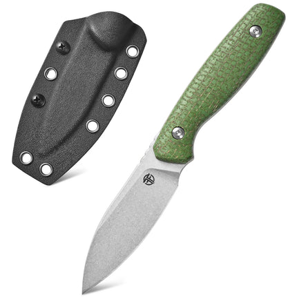 FF118 Fixed Blade Knife VG10 Stonewashed Steel Blade Micarta Handle straight Blade Knife with Kydex Sheath for Outdoor Camping