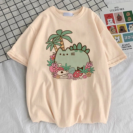Pusheen shirt girl anime Punk Graphic harajuku Retro 2000s t-shirt Y2K hip hop Pastel Classic Psychedelic