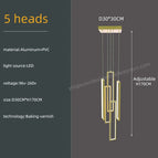 5 heads / black / warm light