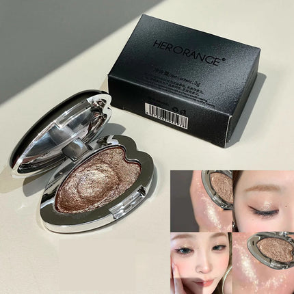 Pearlescent Blue Metallic Eyeshadow Palette Punk Smoky Purple Mashed Potato Waterproof Shimmer Glitter Heart-shaped Eye Shadow