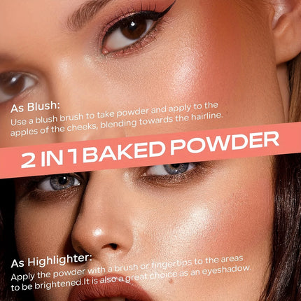 Pearlescent Shimmer Blush Powder, Single-color Blush, Fine Powder, Improves Skin Tone, Blush Without Flying Powder