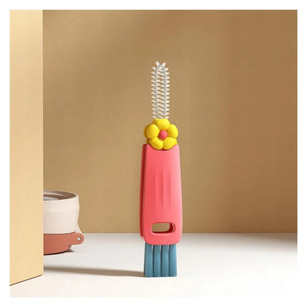 3 in 1 Cup Lid Cleaning Brush,2024 New Crevice Cleaning Brush for Bottle Gap Tight Spaces Coffee Thermos Cup Kitchen Tools