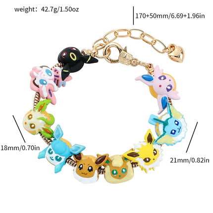 Anime Figure Eevee Pendant Cute Cartoon Enamel DIY Accessories for Women Men Festival Creative Gifts