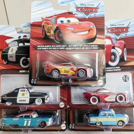 New Disney Pixar Cars Rusteze Lightning Mcqueen Metal Sheriff Scale Die-Cast Character Vehicles Boy Collectible Cars Toy Gifts