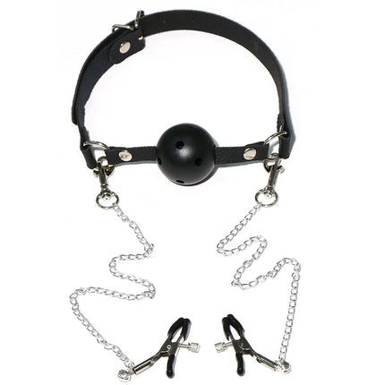 BDSM Female Nipple Clamp Mouth Gag Sex Toy Set Couple SM Slave Games Bondage Gear Collar Leash Sextoy Kit 18+ Sex Product Shops