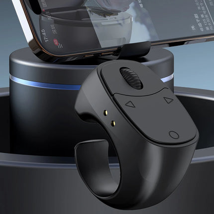JX-12 Roller Fingertip Ring Remote Control Wireless Bluetooth Mobile Selfie Mice Video Automatic Page Turner Browsing for TIK To