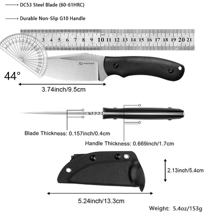 FORESAIL DC53 Steel Blade Knife G10 Handle Sharp Fixed Blade Camping Tactics Outdoor Fish Cutting Hunting ToolKitchenFruit Knife