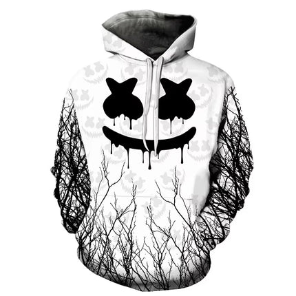Funny Mens Halloween Smiling Face Hoodie 3d Print  Men Hooded Sweatshirt Men's Clothing Men Oversized  Sweatshirts Hoodie