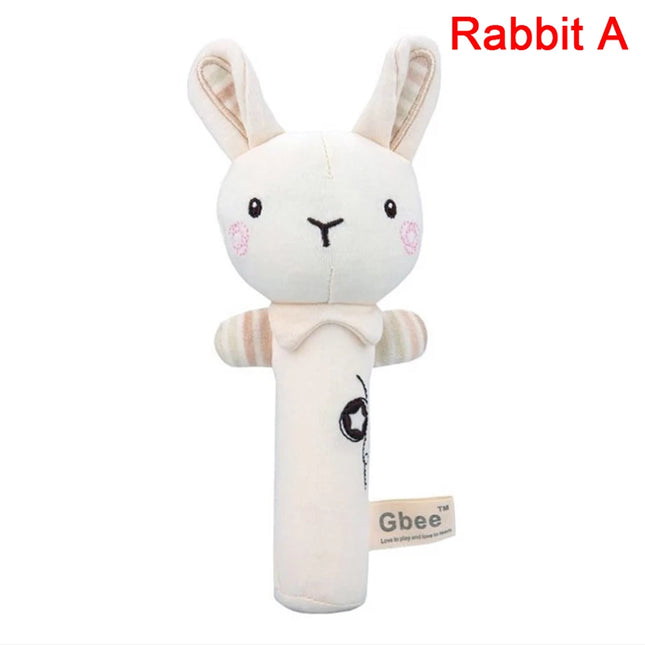 Baby Rattles Soft Cartoon Cute Plush Animal Toys Child Educational Handbells
