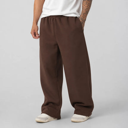 Men's Large Size Oversized Wide-Leg Sweatpants - Loose-Fit Trousers with Elastic Waist  Breathable Winter Pants