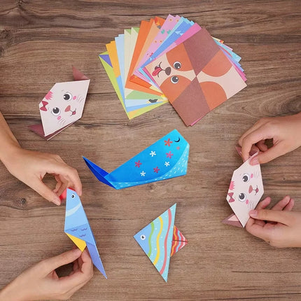 54 Sheets Cartoon Origami Kit Animals / Lifestyle Styles Handmade DIY Crafts Origami Suitable For Beginners Decor Paper Gifts