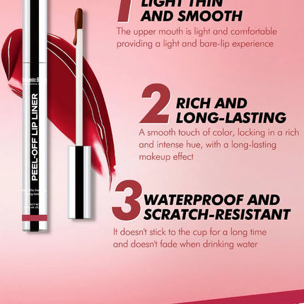 6 Color Peel Off Lip Liner Matte Waterproof Lip Gloss Long Lasting Transfer Proof Nourishing Formula for Comfortable Wear Beauty