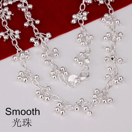 New Arrive 925 Sterling Silver Pretty Bead Bracelets Neckalce For Women Fashion Party Wedding Jewelry Sets Cute Gifts