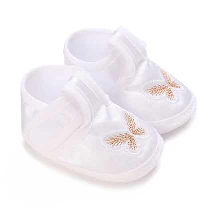 Newborn Baby's First Baptism Shoe: Newborn Boys and Girls' White Baptism Shoes Soft Sole Walking Shoes Multiple Styles-9CM/10CM