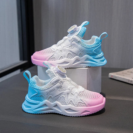 Girls Sports Shoes Pink Mesh Breathable Lightweight Running Shoes Summer New Soft Sole Rebound Wear-resistant Casual Sneakers