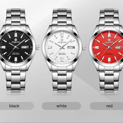 PAAZOMU Top Luxury Man Watch Waterproof Stainless Steel Men Wristwatch Luminous Date Week Fashion Business Quartz Men's Watches