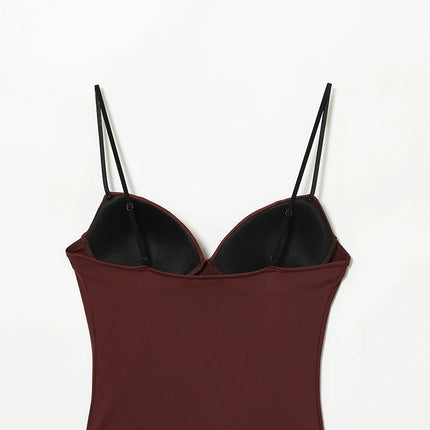HXAO Sleeveless Slip Top Women Corset Crop Tops Woman Party Bustier Gray Brown Black Top Female Backless Sexy Camisole Bra Top