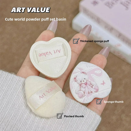 Cloud Feeling Flocked Sponge Beauty Blender Kit Powder Puff Makeup Setting Blush Concealer Dry Wet Use Foundation Brush