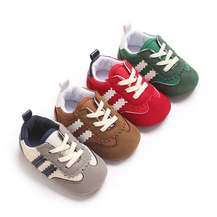 Fashion color blocking casual shoes Baby First Walkers 0-18M newborn children's canvas sports shoes soft soled baby shoes