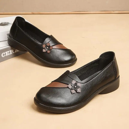 New Real Leather Perforated Ballet Flats Women's Massage Insole Slip On Moccasins Woman Hollow Loafer Casual Daily Shopping Shoe