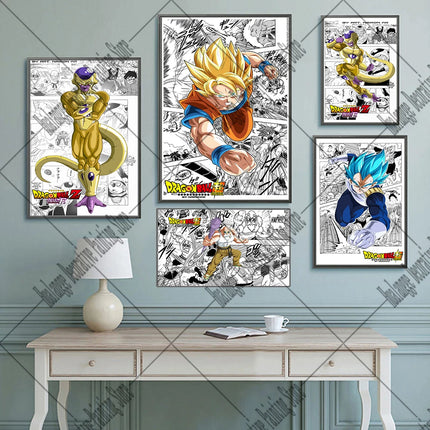 Japanese Anime Dragon Ball Poster Movie HD Canvas Print Goku Vegeta Frieza Painting Art Wall Picture Home Decor Background Gifts