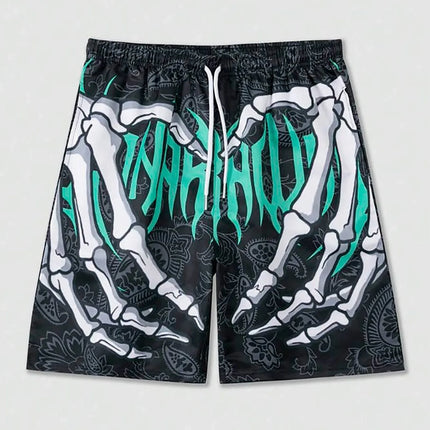 Men's summer skeleton shorts plus size casual men's thin sports running shorts men's jogging sportswear fitness sweatpants