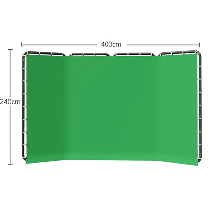 2.4x4m Background Frame Green Screen Wall Foldable For Tiktok Live Photo Studio Kit Chromakey Green Screen Frame