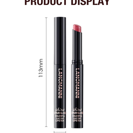 10 Color Glitter Pearlescent Lipstick Waterproof Lasting Diamond Lipstick Shiny Lip Gloss Non-stick Cup Red Sexy Lip Tint Makeup