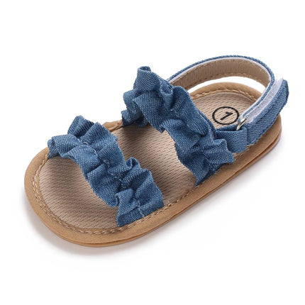 0-18 months cute baby shoes summer small fresh blue bow princess shoes sandals soft and comfortable soles slip walking shoes