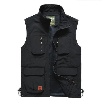 Men's Quick Dry Thin Casual Vest Lightweight Breathable Outdoor Fishing Photography Multi-Pocket Comfortable Vest Top