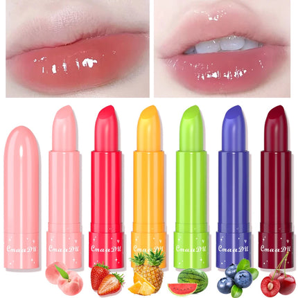 Fruit Color Changing Cherry Red Jelly Lipstick Moisturizing Temperature Change Peach Lip Blam Korean Makeup for Women Lips Care