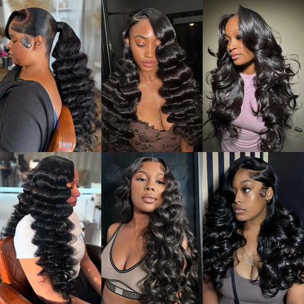 Peruvian Hair 30 40 Inches 1 3 4 Bundles Loose Wave Quick Weave Human Hair Bundles Unprocessed Curly Weave Extensions for Women