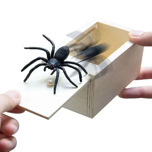 Trick Spider Funny Scare Box - Wooden Hidden Box Quality Prank Toy Fun Game Prank Trick for Friend Office Toys