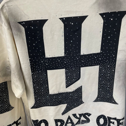 New fashion brand LIFE HUSTLERS Y2K hot stamping hole Men Women T-shirt Streetwear 100% Cotton Loose Round Neck Top Tees