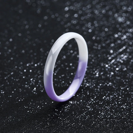 3mm Thin Stackable Ceramic Ring Women Minimalist Plain Wedding Band Black White Pink Green Promise Pinky Ring Hypoallergenic